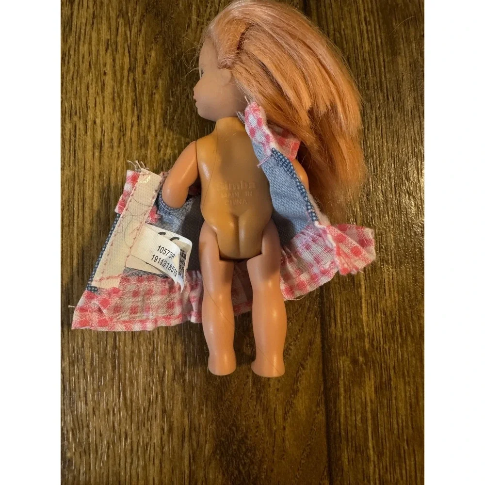 Simba Doll Toddler Doll 4.5 Inches Denim Plaid Dress Dollhouse Girl Replacement‎